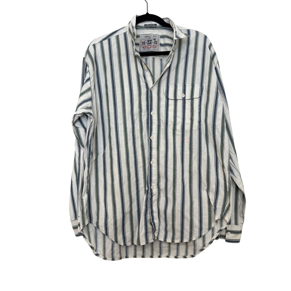 Vintage Berkley Concept WW Made in USA Cotton Striped Shirt Men’s L